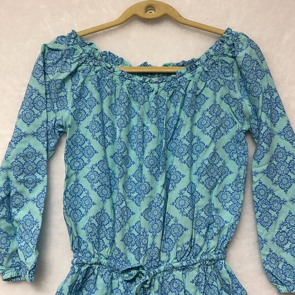 LANI LAU ROMPER 3/4 Sleeve Tropical Print Sz S/M - Picture 2 of 6